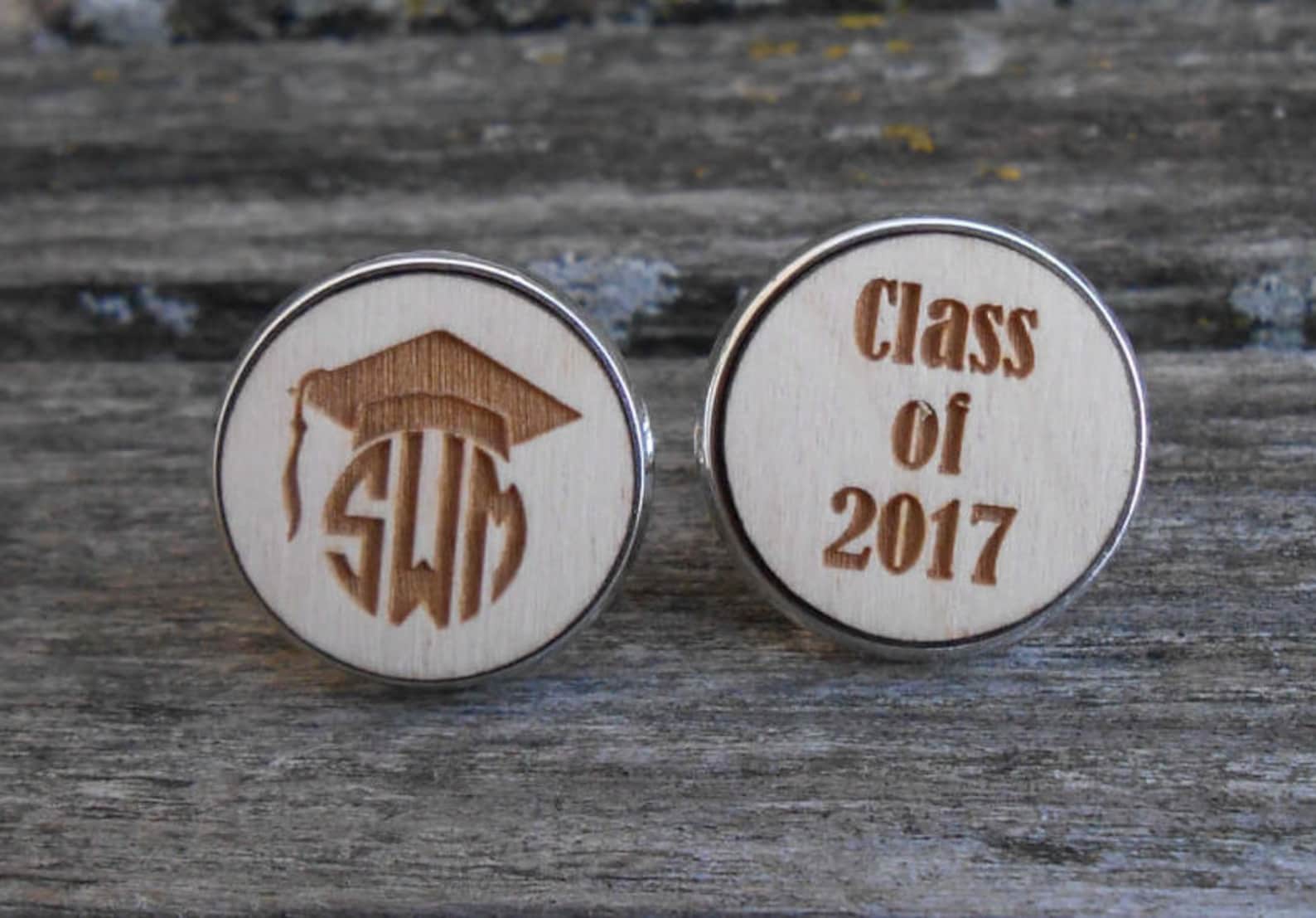 PERSONALIZED Graduation Cufflinks. Grad Gift, Monogram, Custom. Class ...