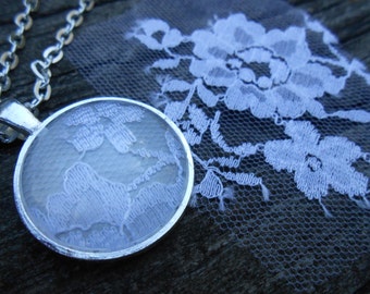 Wedding Dress Lace Necklace. Bridesmaid Gift, Mom Gift, CHOOSE Your Color.