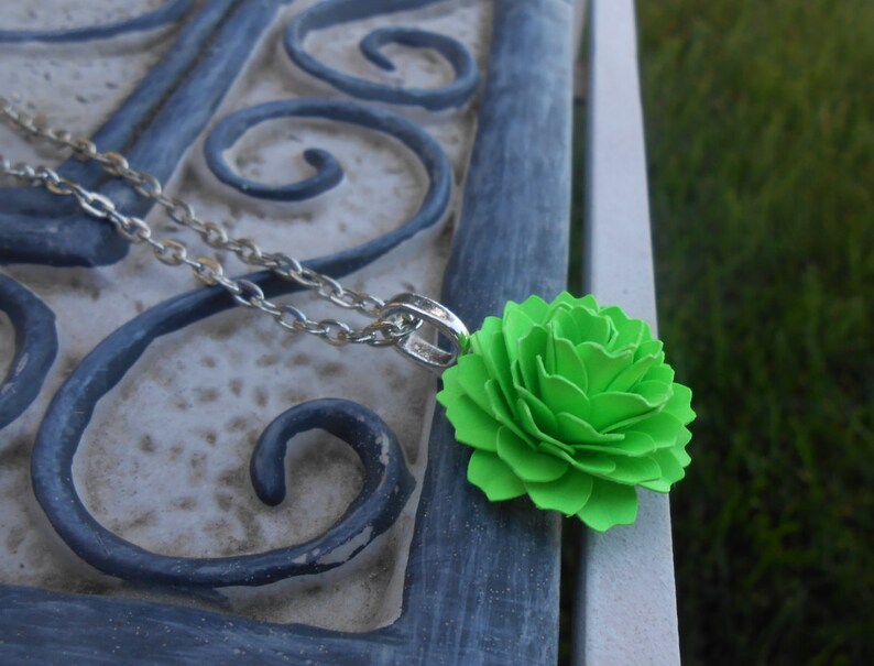 Dahlia Paper Flower Necklace. CHOOSE YOUR COLOR Wedding - Etsy