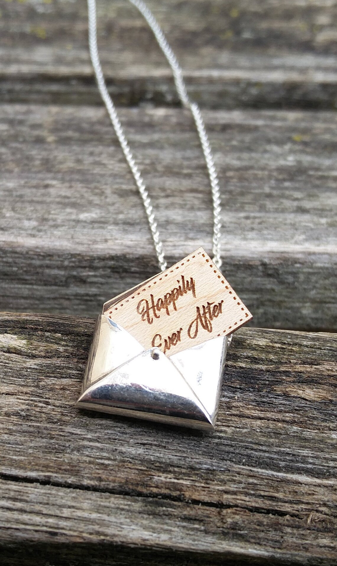 Personalized Envelope Necklace. CHOOSE YOUR WORDS. Sterling Etsy Denmark