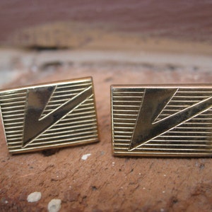 Vintage Gold Cufflinks. Wedding, Men&#39;s Gift, Groomsmen Gift, Dad, Anniversary Gift. Gift For Him. Birthday Gift