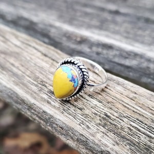 Mosaic Jasper Ring. Size 7. Gifts For Mom, Anniversary, Birthday, Bridesmaids, Christmas. Primary Colors