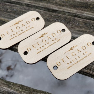 50 "YOUR LOGO" Tags.  Custom Store Tags. Laser Engraved Wood. Custom Orders Welcome. Crochet Tag