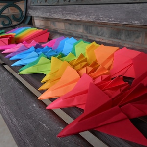 Paper Airplanes. CHOOSE COLORS & PLANES. Escort Cards, Wedding Decoration, Party, Birthday, Travel Wedding.