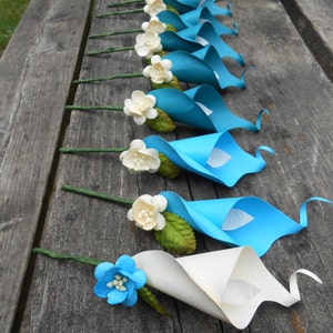 Calla Lily Boutonnieres. CHOOSE YOUR COLORS! Any Amount, Colors, Theme. Prom, Wedding, Mother of the Bride, Groom