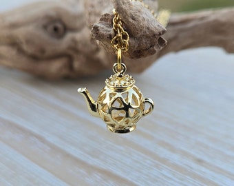 Teapot Necklace. Gift For Mom, Anniversary Gift. Birthday. Gifts For Her. Alice In Wonderland.