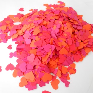 Über 2000 Mini Confetti Herzen. Pink & Orange. Hochzeiten, Duschen, Dekorationen. JEDE FARBE erhältlich.
