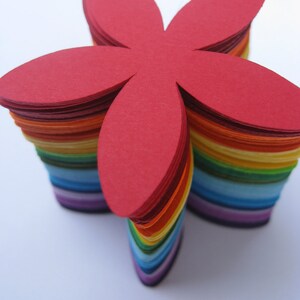 50 Rainbow Flowers, Cardstock. 2 inch. Other Colors And Sizes Available. CUSTOM ORDERS Welcome. ROYGBIV image 2