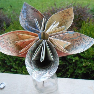 Huge Kusudama Map Flower.  Anniversary Gift, Wedding, Centerpiece, Decoration, Gift. Paper Flower. Origami Flower