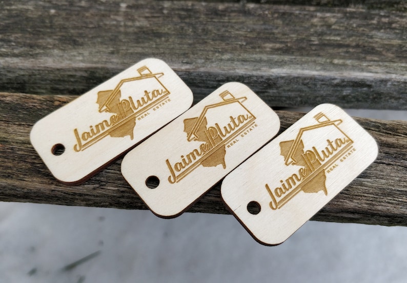50 YOUR LOGO Tags. Custom Store Tags. Laser Engraved Wood. Custom Orders Welcome. image 5