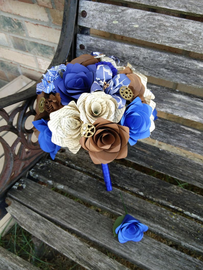 Custom Paper Flower Wedding Bouquets. Bridal Bridesmaids Etsy