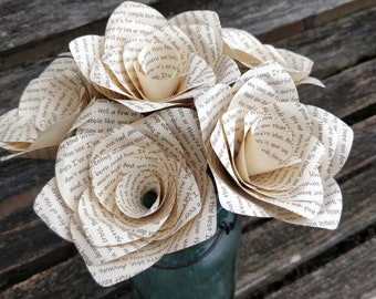 Custom Song Lyric Bouquet. CHOOSE YOUR SONG! Valentine, Anniversary, Wedding, Centerpiece, Gift For Mom.