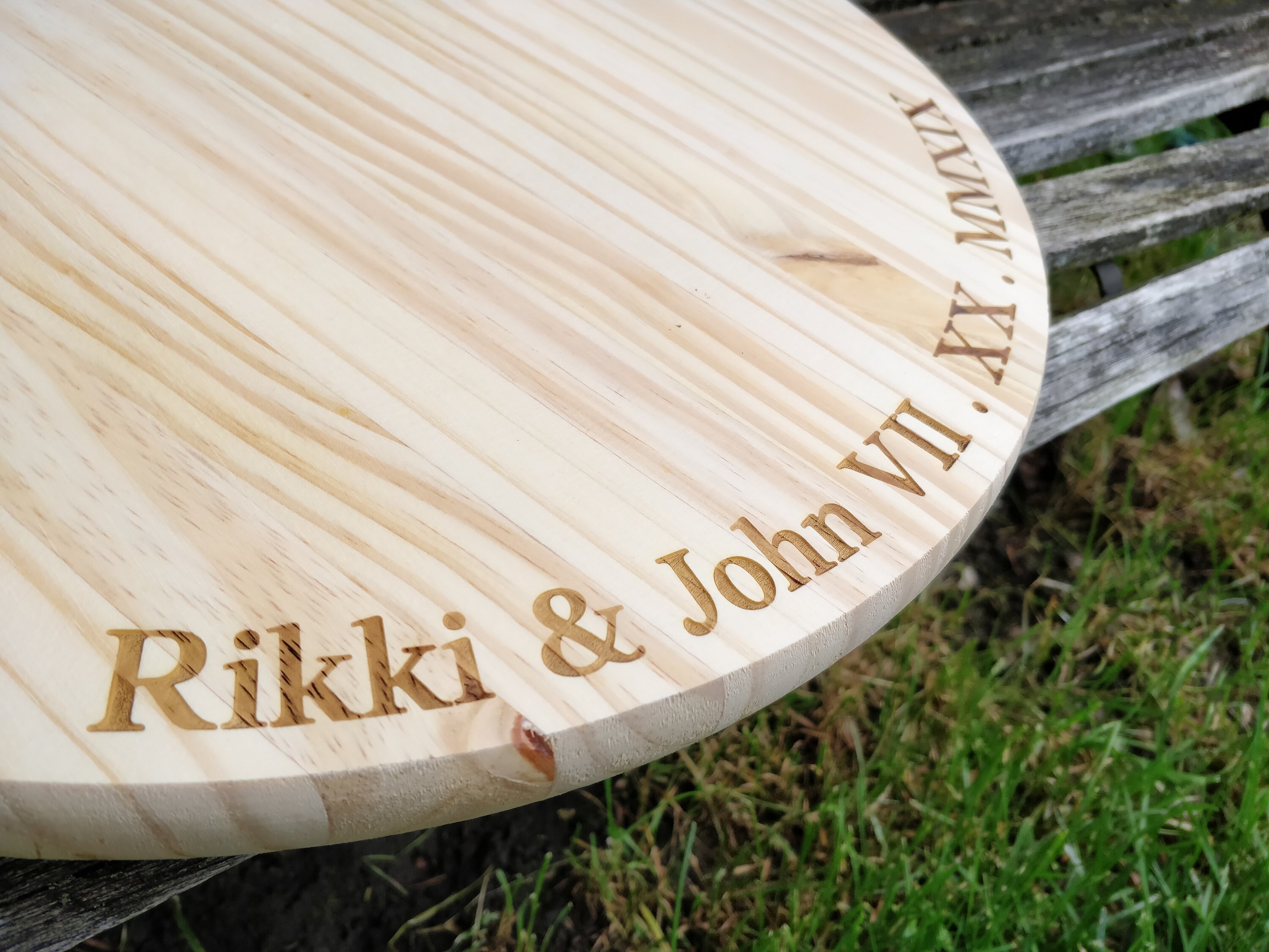Custom Engraved Cake Stand. Large Wood Round. Wedding, Shower ...