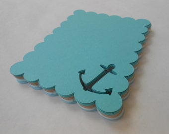 50 Anchor Place Cards.  CHOOSE YOUR COLORS. Weddings, Escort, Table Cards. Custom Orders Welcome.