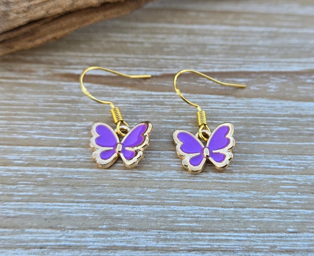 Boucle d'Oreille Papillon Rose | Papillon Magique