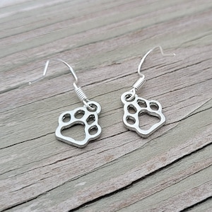 Pendientes con forma de huella de pata. Regalo para ella, aniversario, cumpleaños, Navidad, pendientes de gato, pendientes de perro