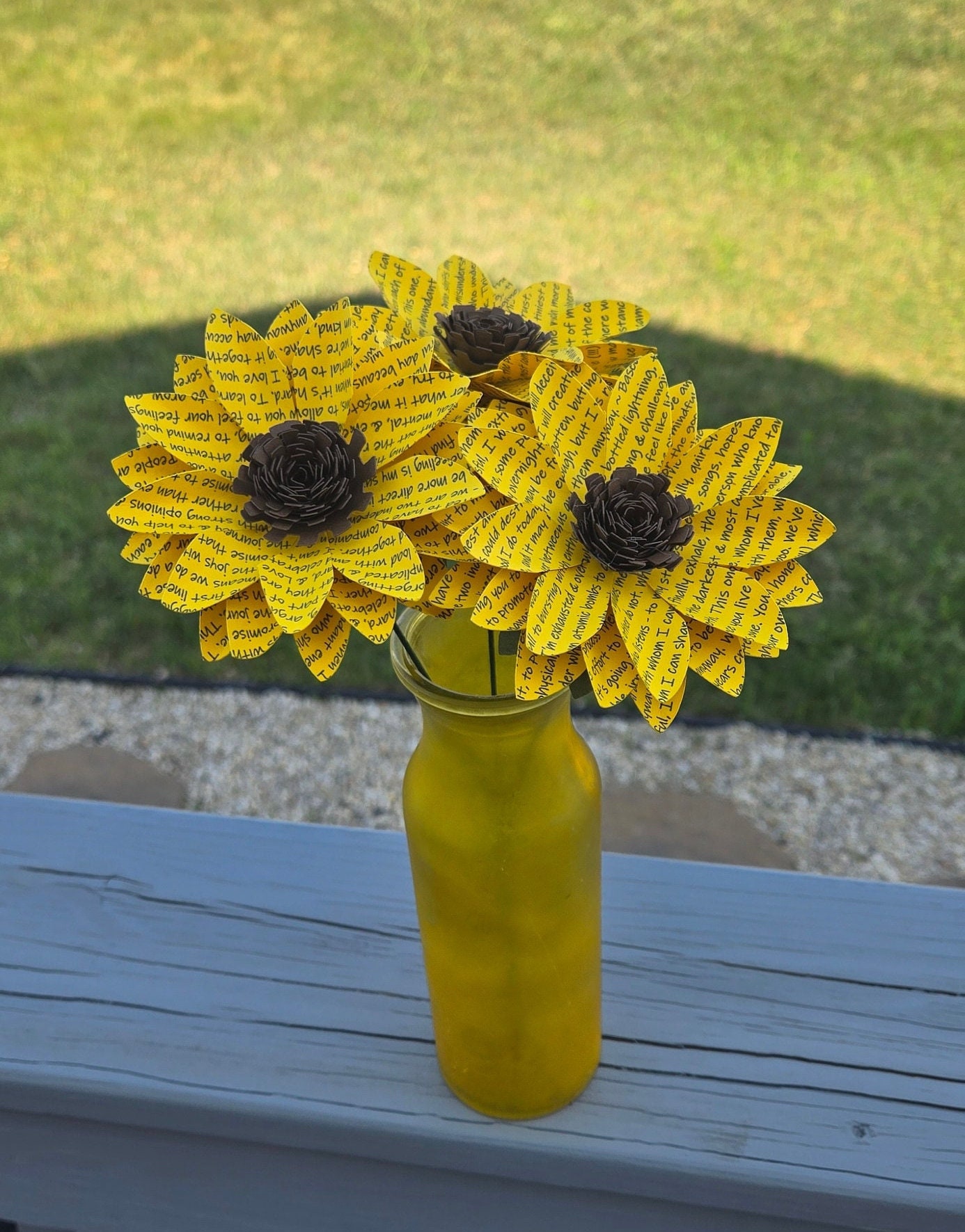 Song Lyric Sunflowers. CHOOSE YOUR SONG. Paper Sunflower, First Anniversary Gift, Gift For Her, Gift For Mom. Paper Flowers. Lyric Flowers