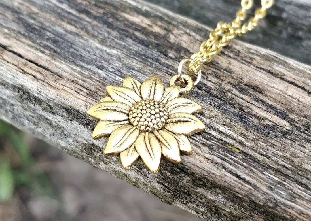 Sunflower necklace etsy Clearance