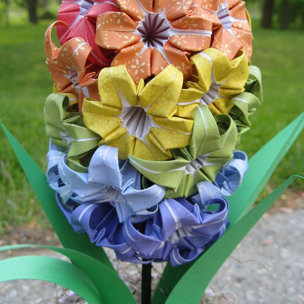 Rainbow Origami Hyacinth. RESERVED listing.