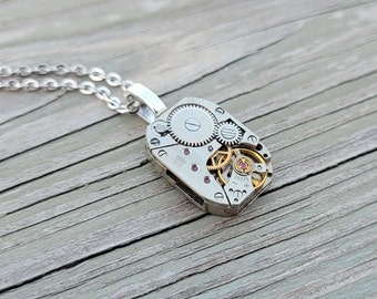 Steampunk Watch Necklace. Unique Gift, Anniversary, Birthday. Vintage Watch.