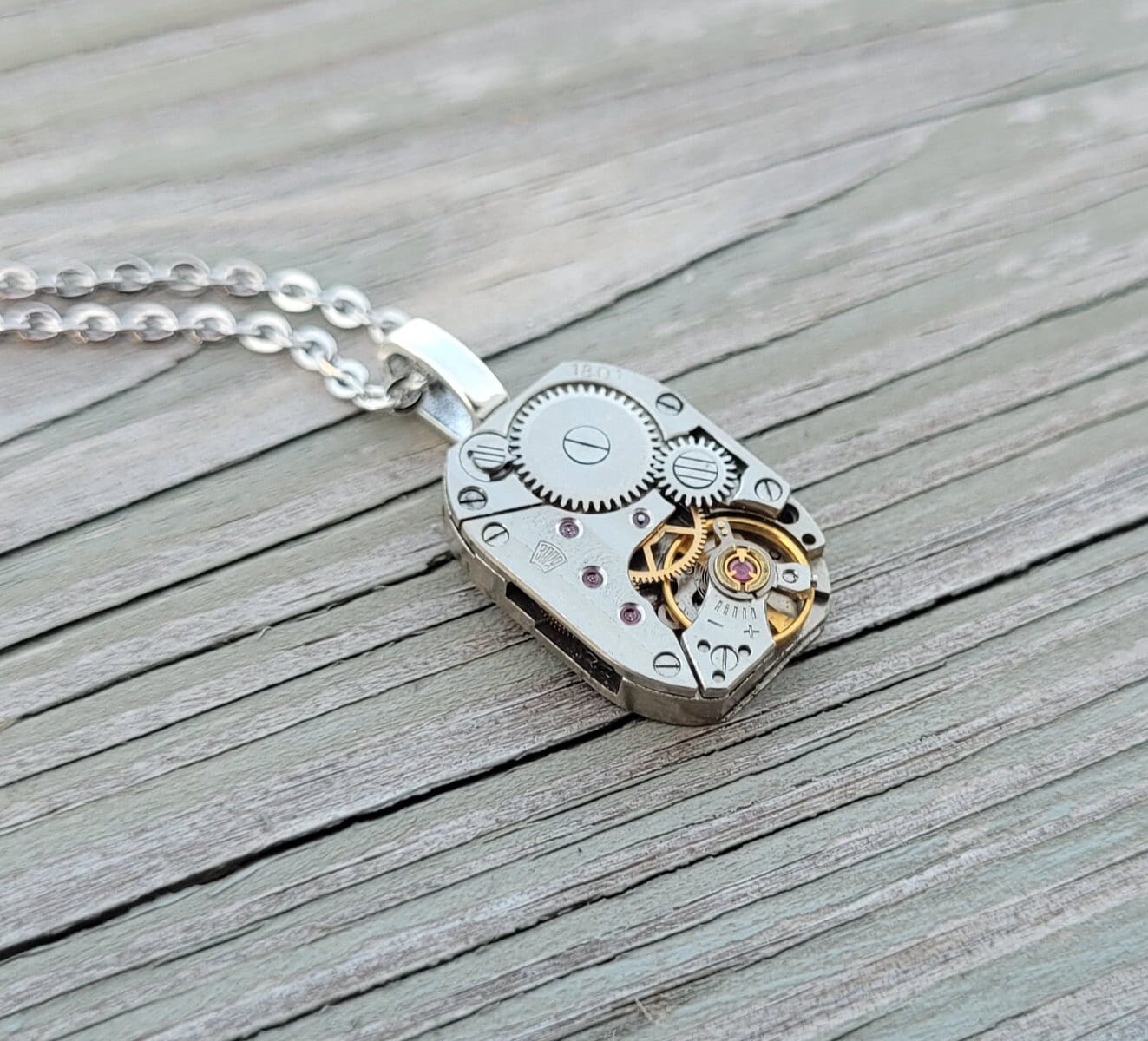 Pocket Watch Chain Necklace. Charm Holder Necklace. Silver tone. Choose  Length.