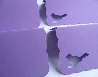 50 Bird Place Cards. 4 Inch. CHOOSE YOUR COLORS. Weddings, Escort, Table Cards. Custom Orders Welcome.