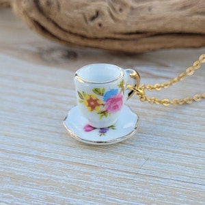 Teacup Necklace. Gifts For Her, Gift For Mom, Anniversary Gift. Birthday. Alice In Wonderland. image 9