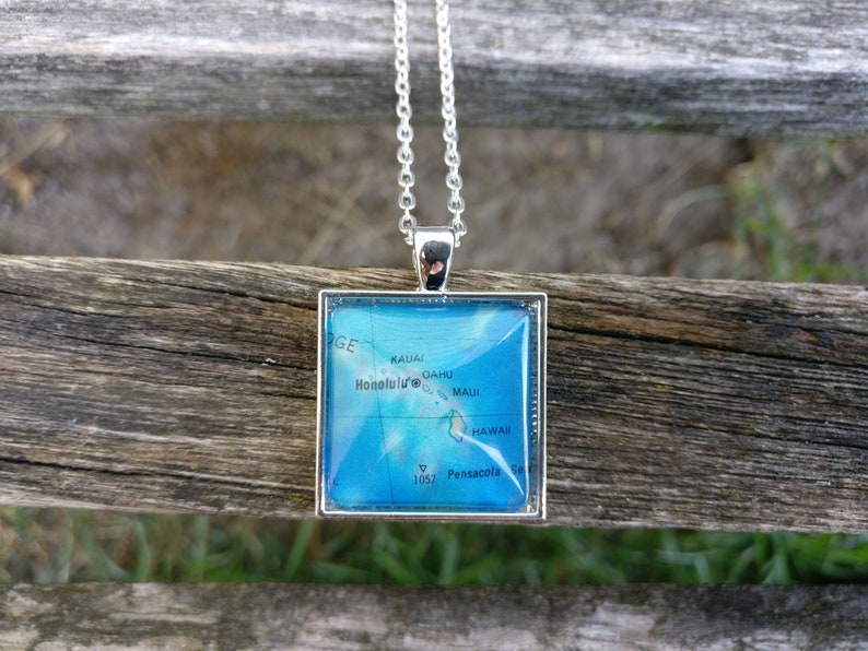 Custom Map Necklace. CHOOSE YOUR PLACE. First Anniversary, Christmas Gift, Citizenship, Birthday Gifts image 8