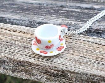 Tea Cup Necklace. Choose Your Cup! Gift For Mom, Anniversary Gift, Birthday Gift, Alice In Wonderland, Gifts For Women