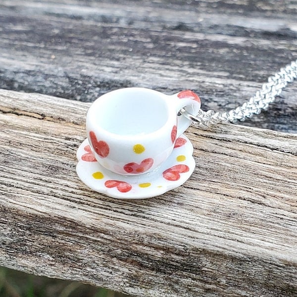 Tea Cup Necklace Etsy