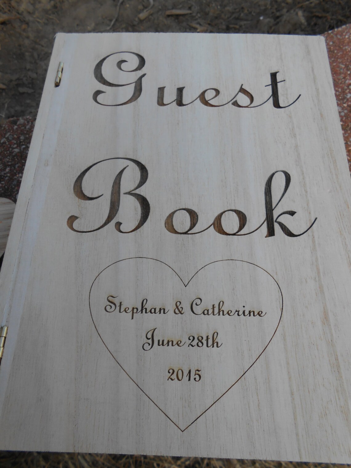 Rustic Guest Book Box With Hearts. Guest Book Etsy