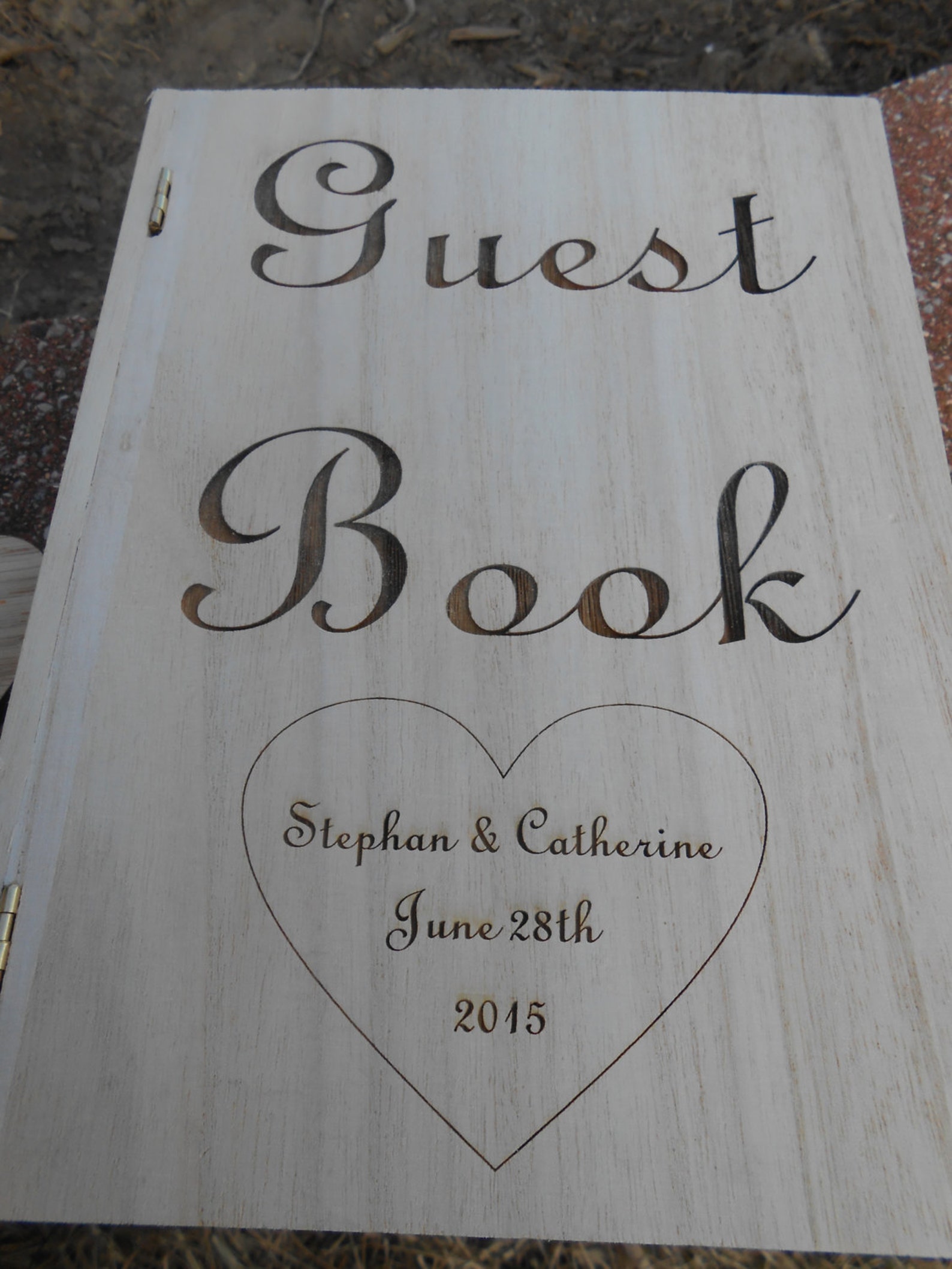 Rustic Guest Book Box With Hearts. Guest Book Etsy