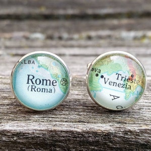 Vintage ITALI manchetknopen. ROME EN VENETI. Bruiloft, jubileum, verjaardag, bruidegom, kerstcadeau, vader.