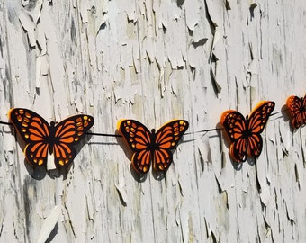 Schmetterling Girlande. 10 Fuß. WÄHLE DEINE FARBEN. Hochzeit, Party, Geburtstag, Dekoration, Monarch.