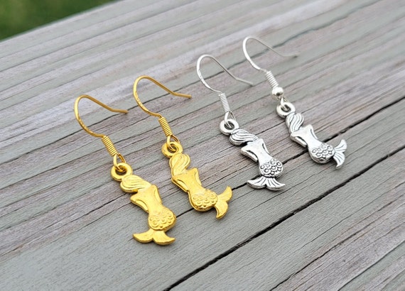 Orecchini A Sirena In Argento 925 - Donne, Regalo Mamma O Amica, Gioiello Sirenetta Con Zirconia