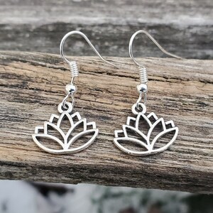 Lotus Earrings. CHOOSE YOUR COLOR. Birthday Gift, Wedding Gift, Bridesmaid, Mom, Anniversary Gift. Dangling. Flower Earrings