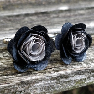 Gemelli con fiori di carta. SCEGLI I TUOI COLORI! Matrimonio, Sposo, Testimoni dello sposo, Regalo di Natale, Papà. Placcato in argento.
