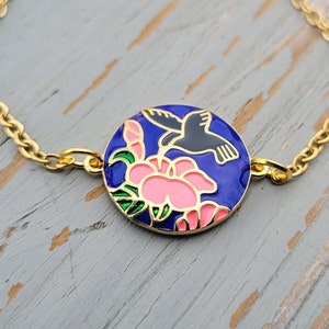 Hummingbird Bracelet. Gift For Anniversary, Birthday, Christmas, Gifts For Her, Gift For Mom. Hummingbird Jewelry. Flower Bracelet