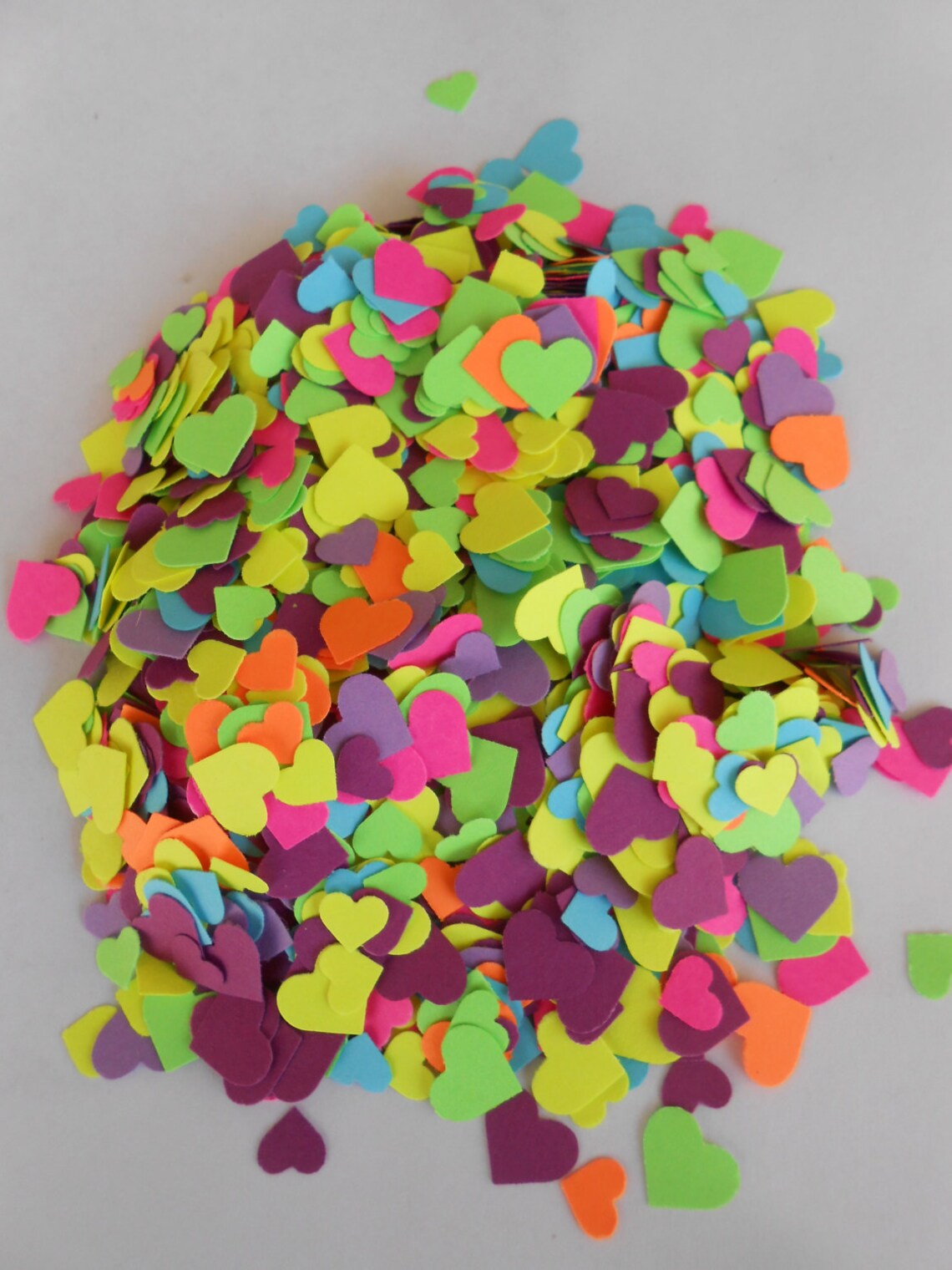 Over 2000 Mini Confetti Hearts. Neon Fluorescents. Weddings Etsy