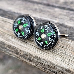 Kompas manchetknopen. KIES JE KLEUR. Huwelijkscadeau, cadeaus voor mannen, cadeau bruidsjonker, vader.