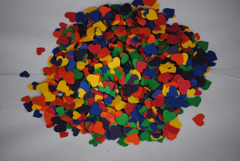 Showers Weddings ROYGBIV Over 2000 Mini Confetti Hearts RAINBOW MIX Decorations