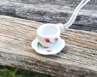 Tea Cup Necklace. Choose Your Cup! Gift For Mom, Anniversary Gift, Birthday Gift, Alice In Wonderland, Gifts For Women