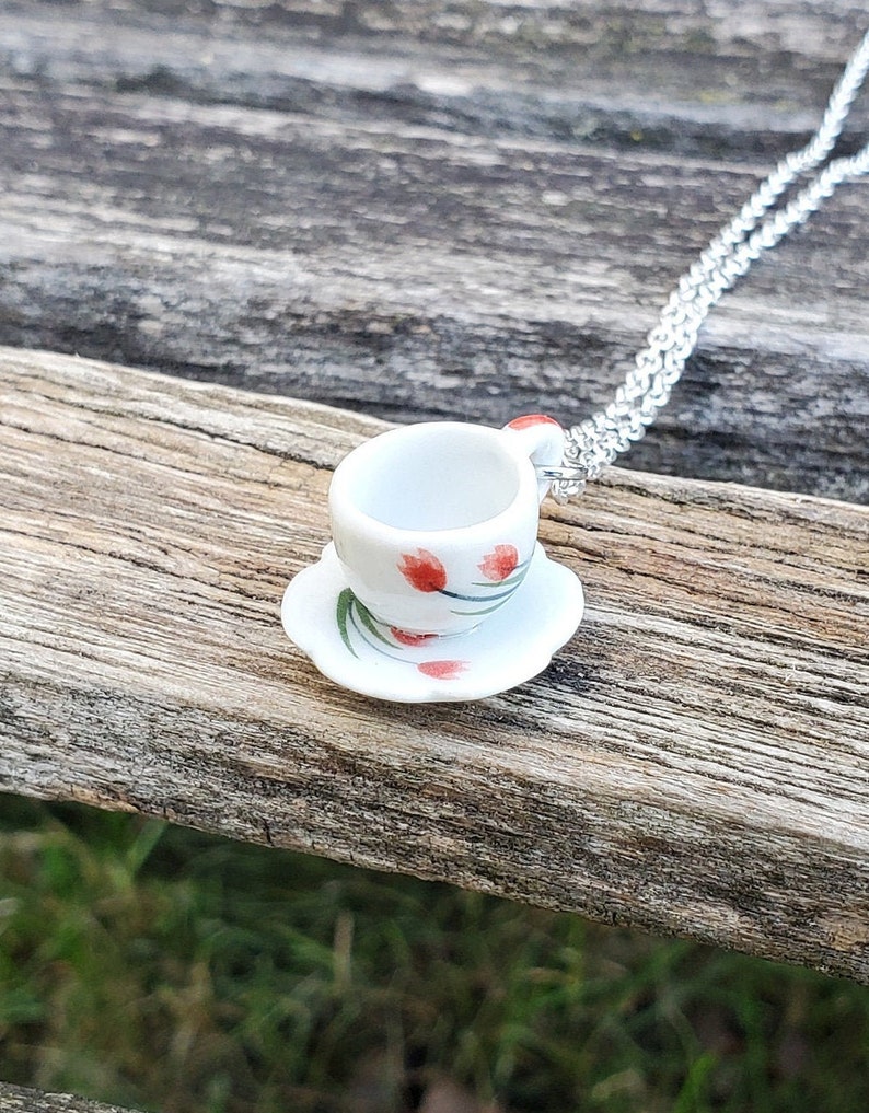 Tea Cup Necklace. Choose Your Cup Gift for Mom Anniversary Etsy