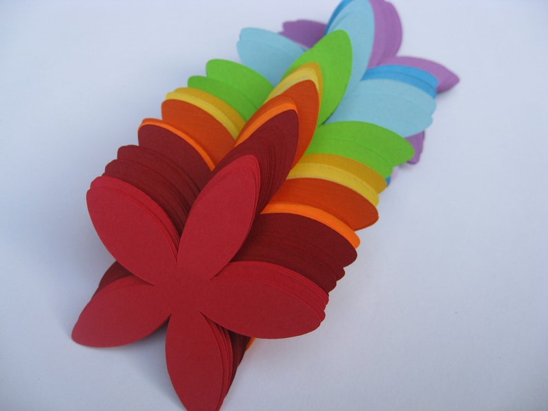 50 Rainbow Flowers, Cardstock. 2 inch. Other Colors And Sizes Available. CUSTOM ORDERS Welcome. ROYGBIV image 5