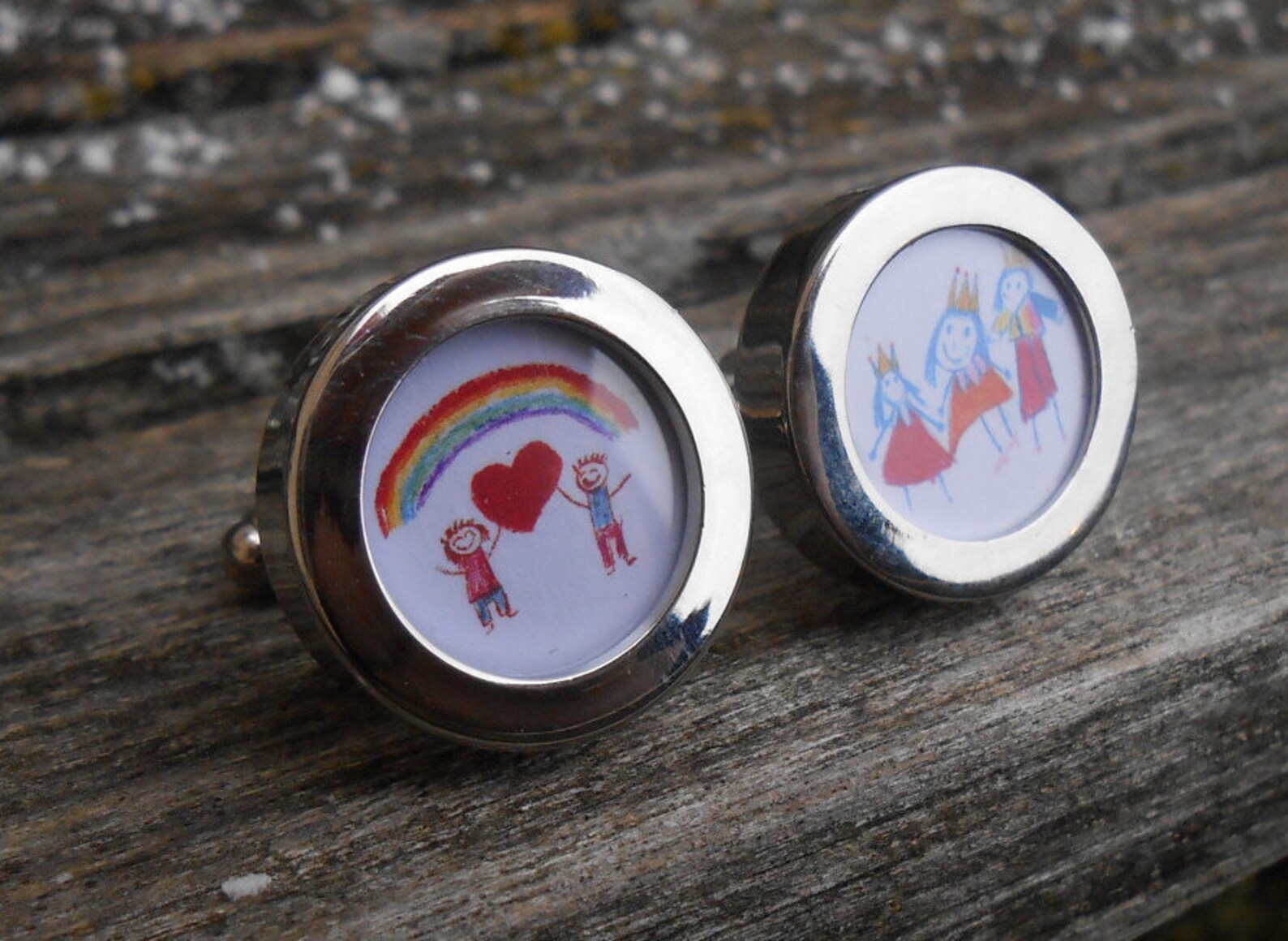 YOUR Children's Art Work Cufflinks. Custom Personalized. Etsy