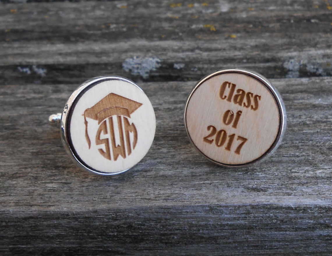PERSONALIZED Graduation Cufflinks. Grad Gift, Monogram, Custom. Class ...