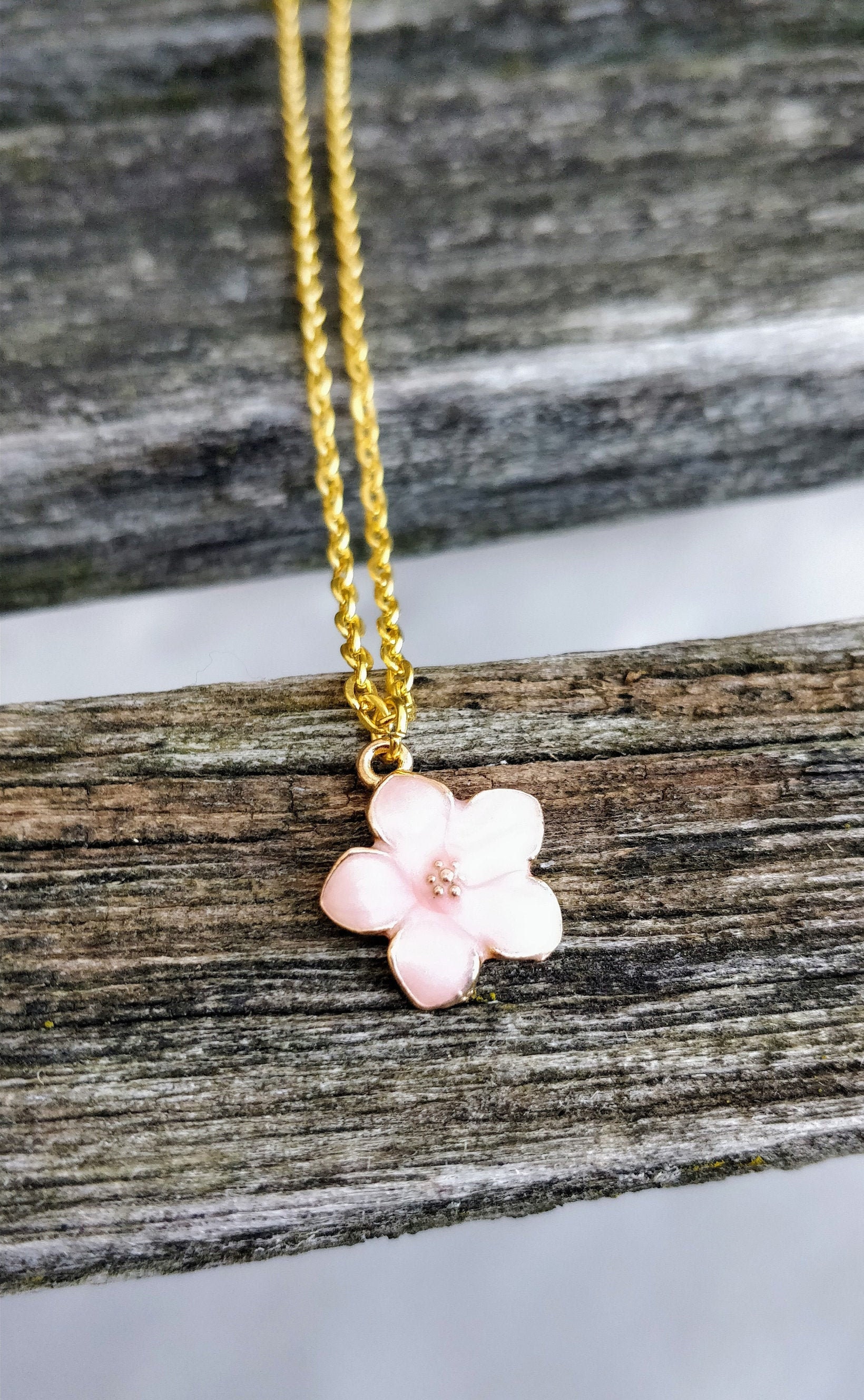 Sakura Necklace. Cherry Blossom Necklace. Gift for Wedding