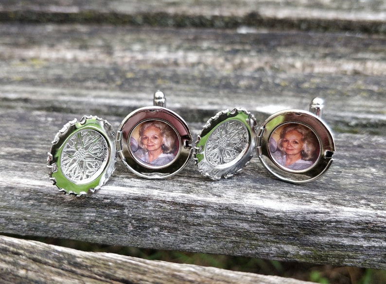 Custom Photo Cufflinks. Wedding, Men, Anniversary, Father's Day, Christmas Gift, Dad, Birthday. Gifts For Men. Locket Cufflinks image 8