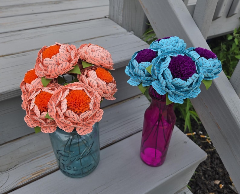 Custom Song Lyric Peonies. CHOOSE YOUR SONG! Or Vows. First Anniversary, Gift For Mom, Birthday, Mother's Day. Gift For Her image 4