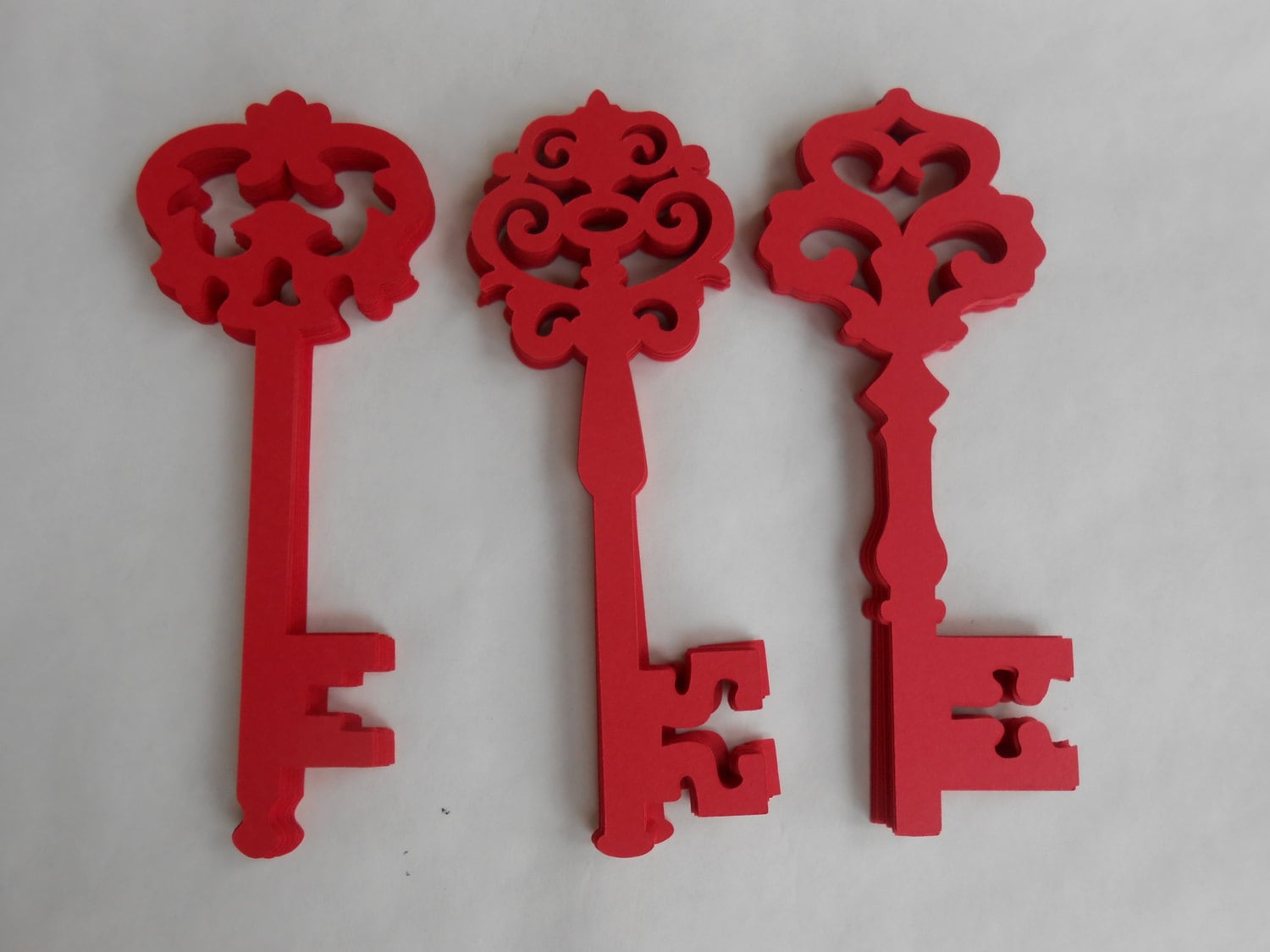 50 Cardstock Skeleton Keys. 5 Inch. CHOOSE YOUR COLORS. Tag, Escort ...